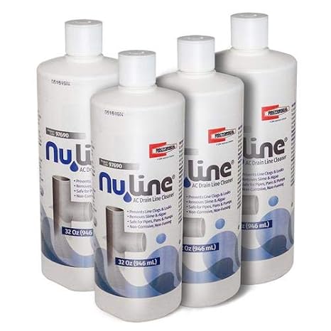 (4) Pack NuLine HVAC Condensate Drain Nu-Line Cleaner, 32 Ounce