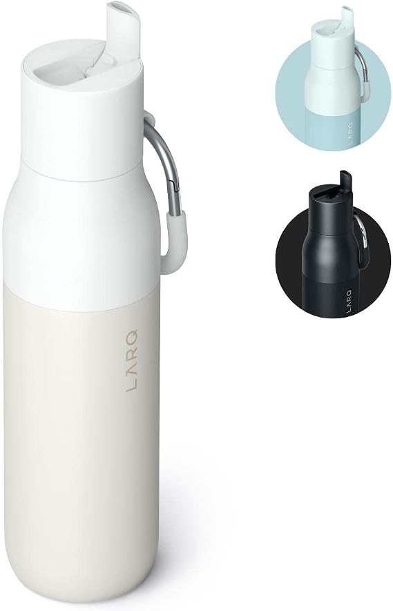 LARQ Flip Top Insulated Stainless Steel Reusable Water Bottle with Straw