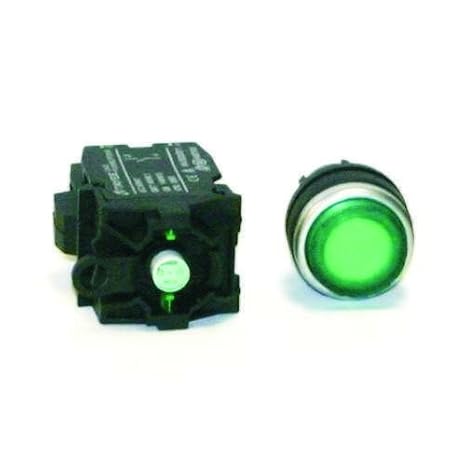 LED Andon SW-2837-325, Momentary, 24VDC Illuminated Green Push Button Switch, Extended Face
