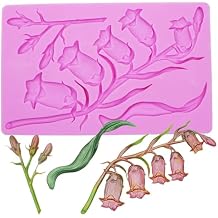 Large Tulip Cake Decorating Fondant Molds, Lily of The Valley Flower Branch Silicone Molds, Bell Orchid Flower Shaped Chocolate Baking Molds for Candy Gum Cookie Dessert Jelly Clay Resin DIY Craft