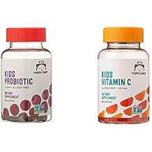 Amazon Brand - Mama Bear Vegan Probiotic, 60 Gummies, 1 Billion CFU per Gummy & Mama Bear Vegan Kids Vitamin C, 60 Gummies, 125 mg Vitamin C per Gummy