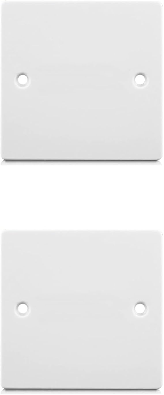 Blanking Plate, Socket Blanking Plate, 2 Pack Single BlankingSocketPlate, with Screws, Standard White CoverPlate, for Electrical Sockets Back Box Home Electrical Outlets (86mm x 86mm)