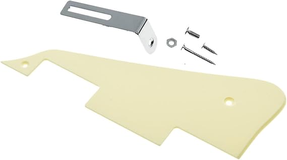 Dopro Single Cream 1 Ply LP Guitar Pickguard with Chrome Bracket for Epiphone Les Paul