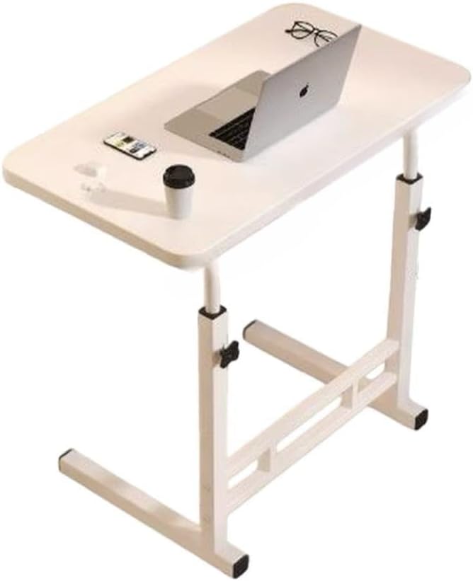 Side Table with Casters, Elevating Table, Mobile Table, Computer Desk, Elevating Type, Office Desk, Height Adjustment, Study Desk, Convenient to Move, Easy to Assemble, Home Work, Telework