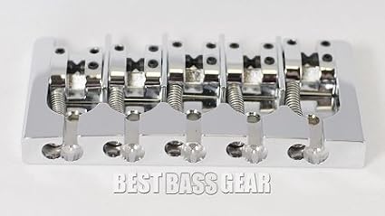 Hipshot Aluminum 5 String Bass Bridge For Fender Mount 3 Chrome