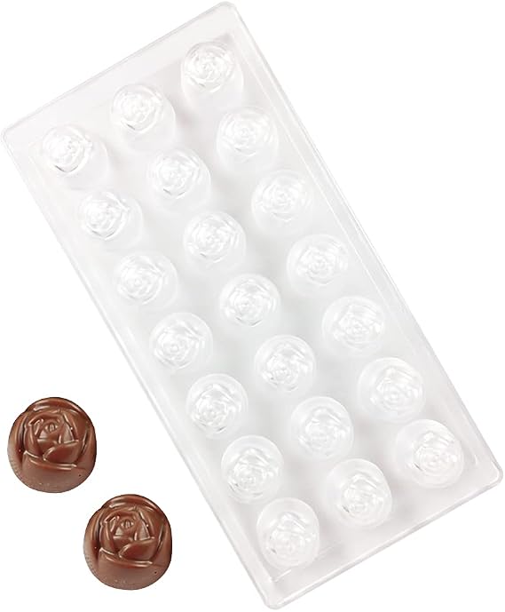 Polycarbonate Chocolate Mold, Transparent Hard Plastic Diy Candy Mold, Used for Mousse, Jelly, Praline, Truffle, Candy, Etc. Handmade, Easy to Demould and Clean (flower)