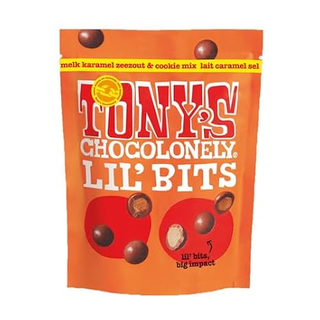 Tony's Chocolonely - Lil'Bits Whole Milk Caramel Sea Salt &amp; Biscuit Mix - 120 g