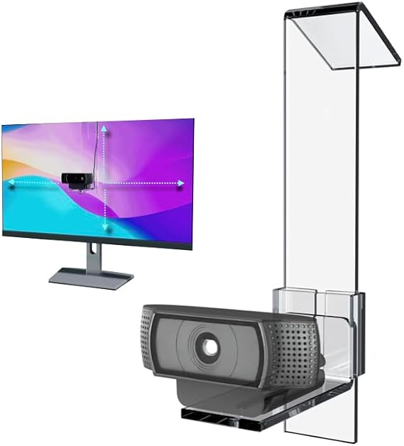 PlexiCam Pro V2 | Center Screen/Middle Screen Webcam Mount | Place Any Webcam Not Included Anywhere / Any Screen Laptop-32 | Tripod Gooseneck Teleprompter Replacement for Eye Contact Audience