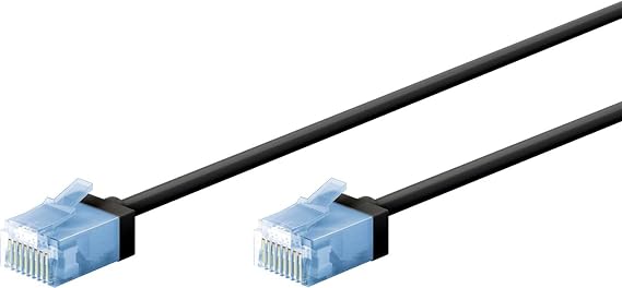 Goobay 74239 CAT 6A Patch Cable - Slim/Ultra Flexible RJ45 CAT 6A Network Cable / 10 Gbit/s LSZH, Kink Protection/Black 5 m