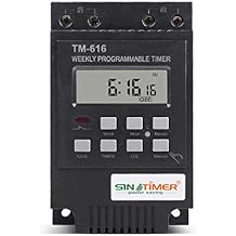 TM616 110V Weekly Programmable Timer 30A Digital Timing Switch, Din Rail Mount-18 On/Off Setting Bell Countdown Timer (Black)