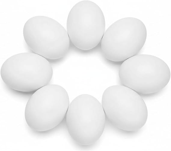 10PCS Simulation Egg White Plastic Fake Eggs DIY Easter Ornaments Painting and Realistic Egg Crafts for Party Home Decor