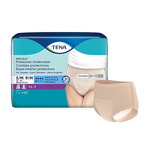 TENA ProSkin Protective Incontinence Underwear for Women, Moderate Absorbency, SmallMedium, 20 Count