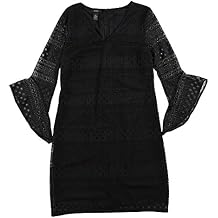 Alfani - Women's V Neck 3/4 Bell Sleeve Mini Dress