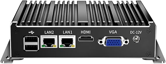 Fanless Mini PC, Industrial, MINI Computer Dual Core N2840, 4K HD+VGA, 2Gigabit Ethernet, USB, Mini Desktop PC 2 RS232 COM, WiFi/Win10/Linux, 8GB RAM 128GB SSD