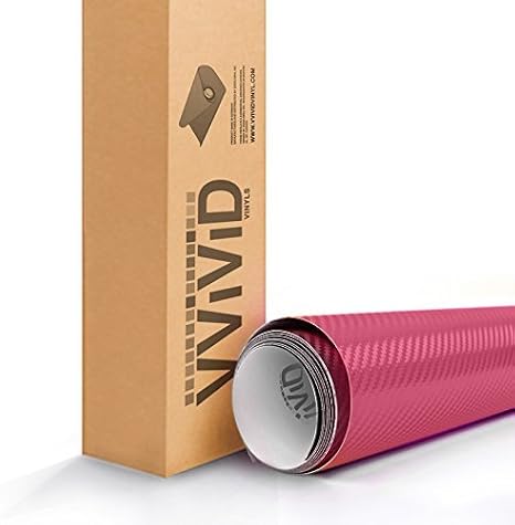 VVIVID XPO Pink Carbon Fiber 5 Feet x 1 Foot Car Wrap Vinyl Roll with Air Release Technology