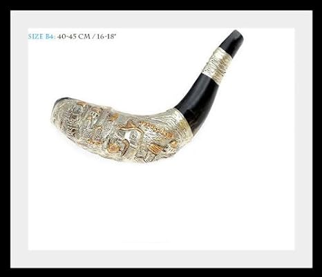 Special New Evangelical Christian Silver Rams Horn Shofar 40 to 45 Cm Plus Bag