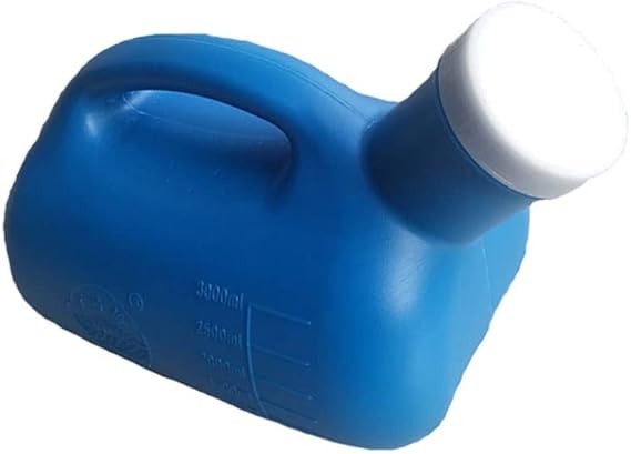 Urinal Bottle for Men, 1000ml Household Toilet Portable Urinal Male Urine Funnel for Elderly Children Emergency Toilet Travel Movable Urine Collector with Screw Cap Color: Blue