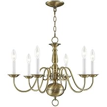 Livex Lighting 5006-01 Williamsburgh 6 Light Antique Brass Chandelier