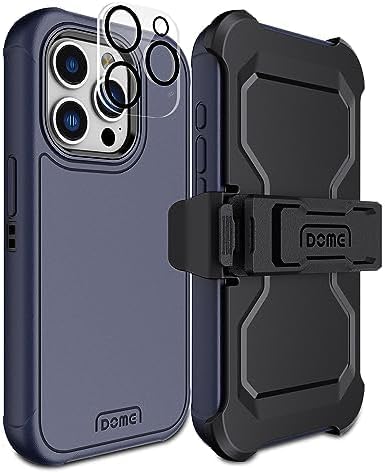 DOME GLASS Whitestone Aegis Case for iPhone15Promax Dual Protection Designed with Kickstand & Ultimate fit Phone Cover for iPhone 15 Pro Max (Navy)