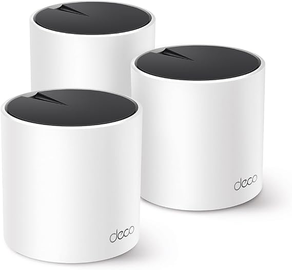 TP-Link Deco X55 3-pack, AX3000 Mbps, Yapay Zeka Desteği, Gigabit Portları, 150 Cihaza Kadar Bağlanılabilirlik, 600 m²'ye Kadar Kapsama, Mobil Uygulama ile Kolay Kurulum, Wi-Fi 6 Mesh Sistemi