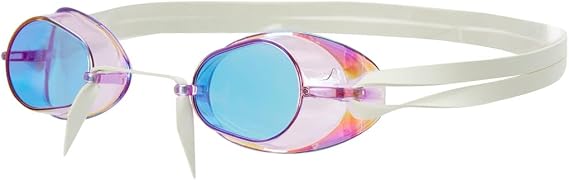 Sporti Unisex-Adult Swedish Anti-Fog Swim Goggles with Bungee Strap Toggle
