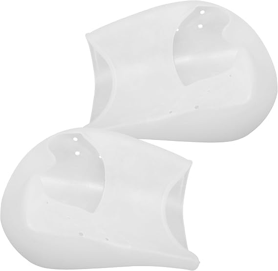 1 Pair Silicone Height Increase Socks Heel Cushion Inserts White Comfortable High Elasticity Lightweight Breathable Design for Daily Foot Care