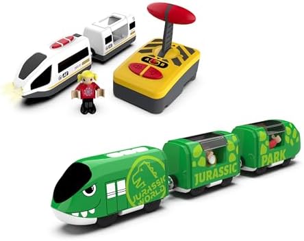 Motorized Train Set for Railway System, Train Accessories Battery Powered Train Toy Compatible with Thomas, Brio, Chuggington