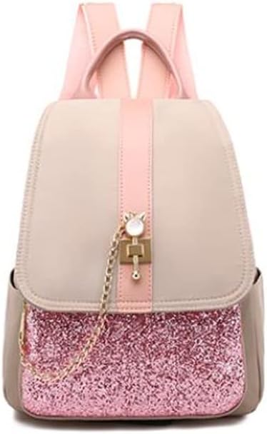 Oxford cloth backpack women's fashion all-match bag large-capacity casual backpack student schoolbag (Color : Pink)