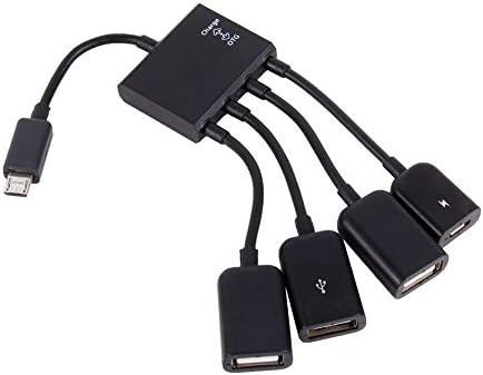4 Port Micro USB Adapter Cable, OTG Hub Adapter Cable for Android Tablet Smartphone for USB OTG/