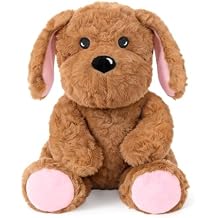 Ditucu Original Golden Retriever Microwavable Weighted Stuffed Animal Heated Dog Plush for Warmth Comfort Period Cramps Pain Plushies Toys Gifts for Kids Adults Dark Brown 9 inch