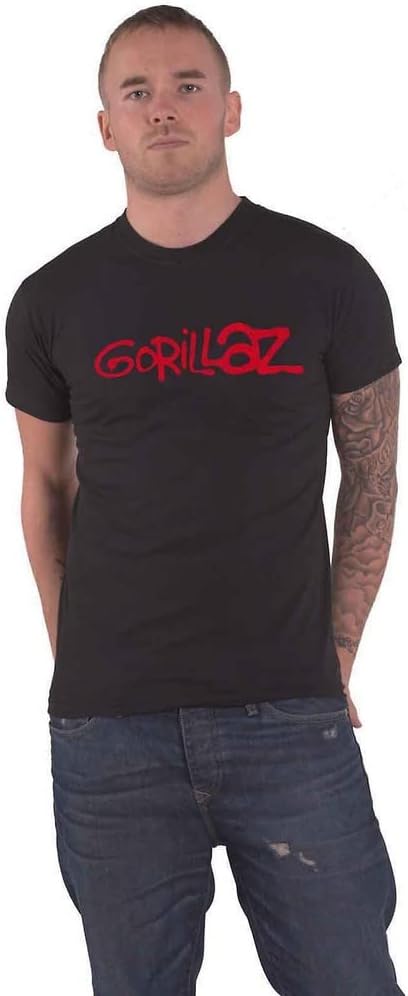 Gorillaz T Shirt Band Logo New Official Men's Black, Black, S