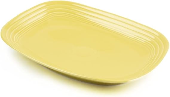 Fiesta Rectangular Platter, (11.75") Durable Ceramic, Lead-Free, Dishwasher/Microwave/Oven Safe Made in USA Dinnerware - Sunflower
