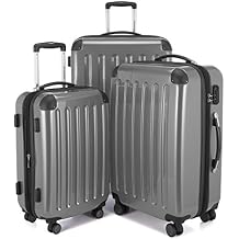 HAUPTSTADTKOFFER - Alex - Set of 3 Hard-side Luggages Trolley Suitces Expandable, (S, M & L), silver