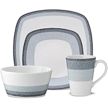 Noritake Colorscapes Layers Ash 4-Piece Square Place Setting, Service for 1