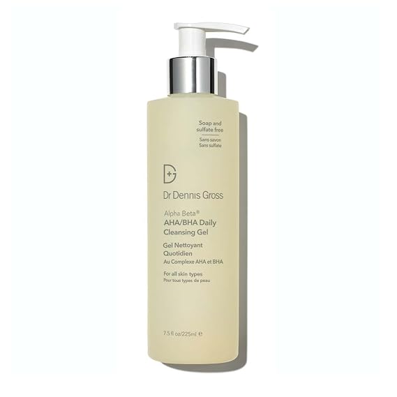 Dr Dennis Gross Alpha Beta AHA/BHA Daily Cleansing Gel, for Skin That is Dull, Congested and Uneven Tone & Texture (7.5 Fl Oz)