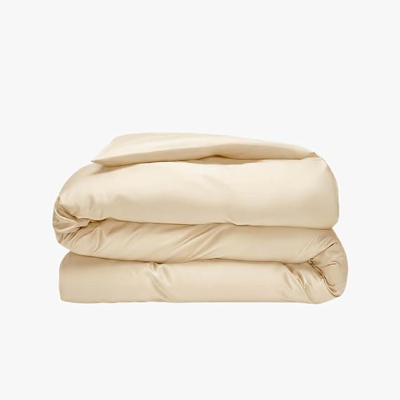 Vesta Premium 100% Bamboo Viscose Duvet Cover, SuperBamboo Cooling for Hot Sleepers, Softer Than Silk, Perfect for Gift Giving, High Thread Count (Pale Yellow, Full/Queen)