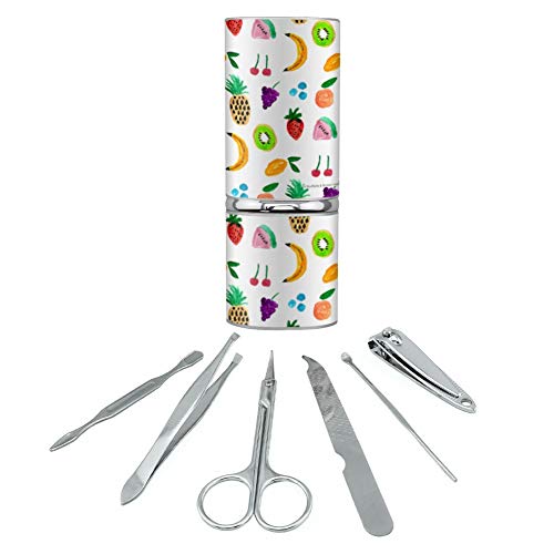 Tiny Fruits Bananas Cherries Grapes Kiwi Pineapples Stainless Steel Manicure Pedicure Grooming Beauty Care Travel Kit
