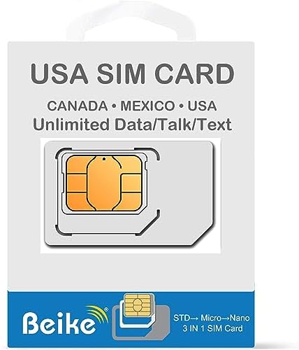Beike USACanadaMexico SIM Card Unlimited Data,Talk,Text 50GB 4G5G in USA 5GB Data in CanadaMexico SIMCARD  60 Days Plan