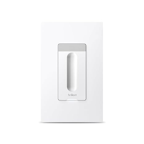Brilliant Smart Dimmer Switch (White) Compatible with Alexa, Google Assistant, Apple HomeKit, Hue, LIFX, SmartThings, TP-Link, Wemo and More