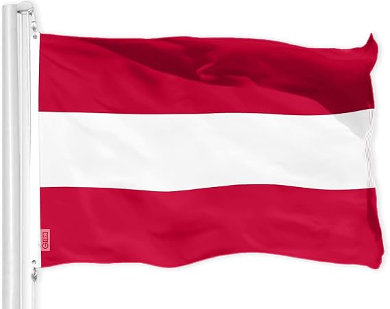 G128 Austria Austrian Flag | 3x5 feet | Printed 150D - Indoor/Outdoor, Vibrant Colors, Brass Grommets, Quality Polyester, Much Thicker More Durable Than 100D 75D Polyester