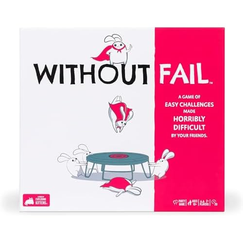 Without Fail by Exploding Kittens - 2 Players - Ages 10 20 Minutes to Play - A Game of Easy Challenges Made Difficult, Perfect for Couples, Date Night, and Teen or Adult