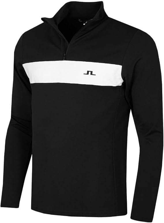 J.Lindeberg Mens 2026 Bran Mid Layer Chest Stripe Golf Zip Sweater