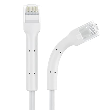 Slim Cat6A Ethernet Cable, White Bendable Patch Cord, 10Gbps High-Speed LAN, 30AWG UTP, 50 Micron Gold-Plated Connectors, Flexible Low-Profile 3.6mm Design (5-Pack, 3ft)