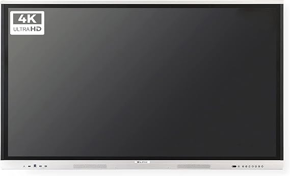 Elmo 7013-P Model EL86R2 86" Interactive Screen, 4K Ultra HD Display, Wireless Screen Sharing, 20 Touch Points, Anti-Glare Screen, Infinite Whiteboard, IR Touch Frame, 4GB RAM, 32GB Internal Storage