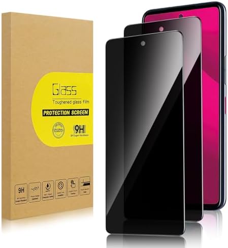 2 Pack Privacy Screen Protector for T-Mobile Revvl 7 Pro 5G [Anti-Spy Tempered Glass], Ultra HD, Anti-Scratch, Bubble-Free, Easy Install 9H Protective Glass for T-Mobile Revvl 7 Pro 5G