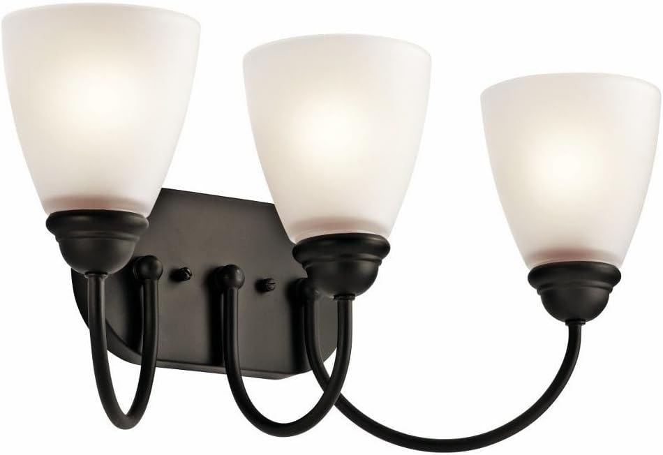 Kichler Jolie 20.25 3 Light Vanity Light with Satin Etched Glass in Olde Bronze