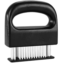 MANJIA Meat Tenderizer Needle Stainless Steel Hand Held, Blade Tenderizer for Meat, Meat Tenderizer Tool for Tenderizing Chicken, Steak, BBQ(Ultra Sharp 48 Blades Kitchen Cooking Tool)
