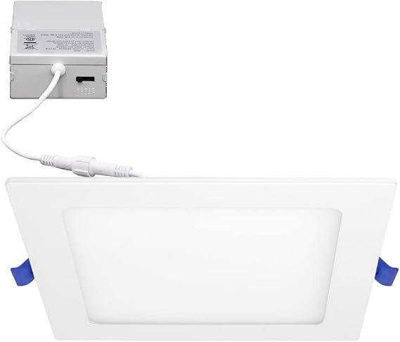 Maxxima 6" Ultra-Thin Recessed LED Square Downlight 1000 Lumens, 5 CCT