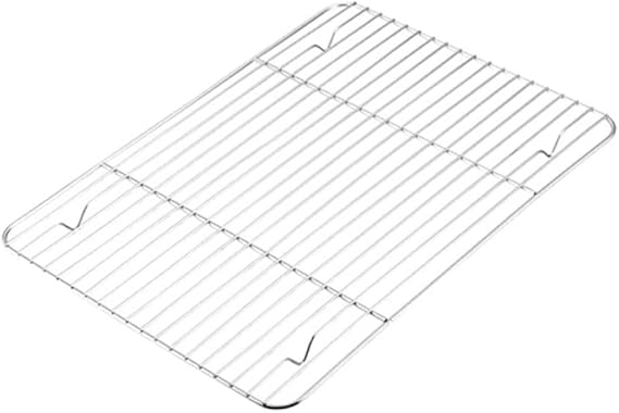 Stainless Steel Cooling Rack, Grid Wire Rack for Cooking Roasting Drying, 12.2'' x 9.4'', Oven & Dishwasher, Heavy Duty & Solid Build, Suitable for Cookies, Bread, Cakes, Oven