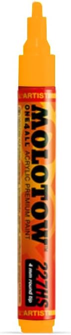 MOLOTOW ONE4ALL Acrylic Paint Marker, 4mm, Neon Orange Fluorescent, 1 Each (227.230)